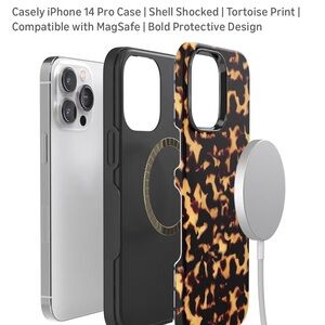 Casely IPhone 14 Pro Mag-Safe phone case in tortoiseshell print